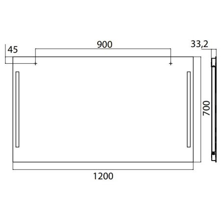 EMCO Зеркало премиум с LED подсветкой 4000K, 1200x700мм (без выключателя)