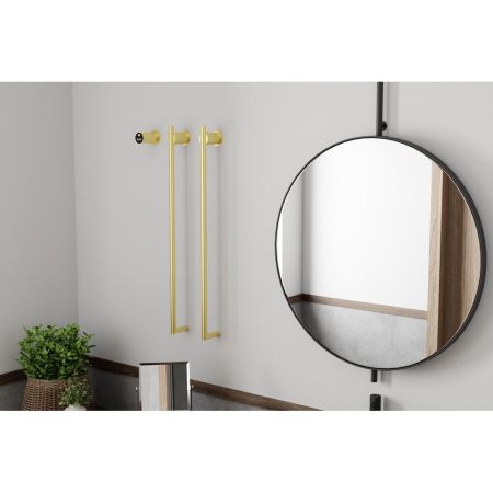 Полотенцесушитель электрический Terminus Рондо П2 35х76, брашированное золото, артикул 4670078568168