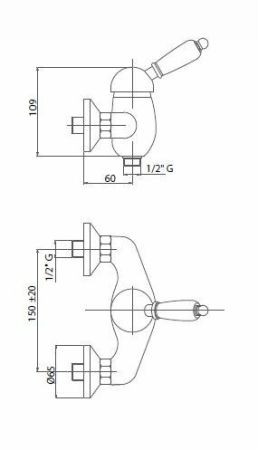 Смеситель для душа Cezares Giubileo GIUBILEO-DM-01 Хром