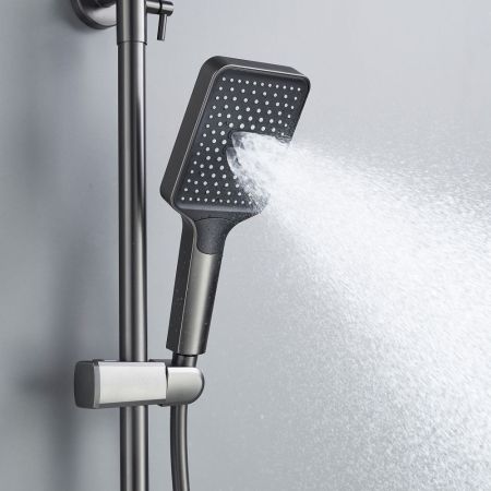 Душевая система Shevanik S4536T, оружейная сталь