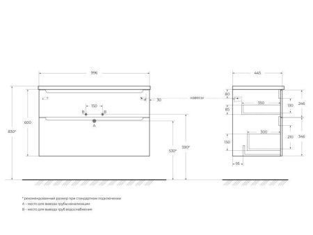 Мебель для ванной комнаты BELBAGNO ETNA-H60-1000, артикул BB1000ETL