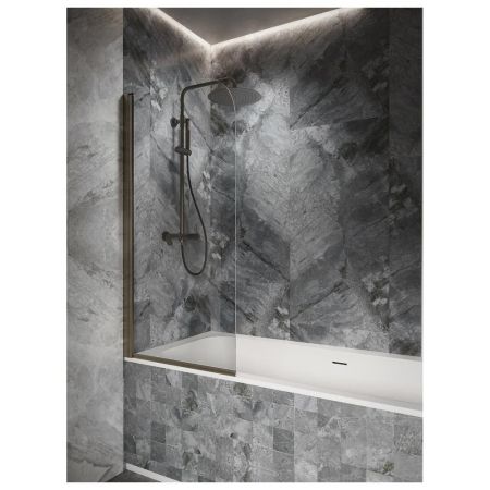 Шторка на ванну распашная Knotlor BS070CG0GM 140х70, оружейная сталь