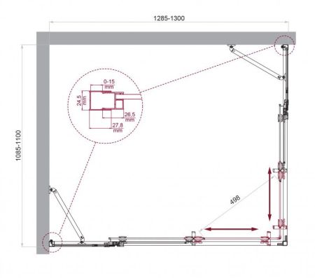 Душевой уголок BELBAGNO LUCE-AH-22 арт. LUCE-AH-22-120/100-P-Cr, артикул LUCE-AH-22-120/100-P-Cr