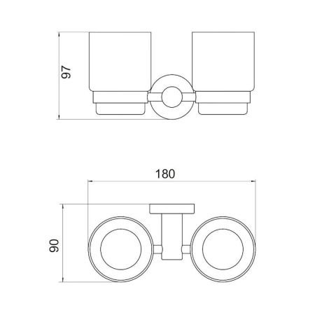Стакан для ванной комнаты двойной Savol S-005668C, матовое золото, артикул S-005668C