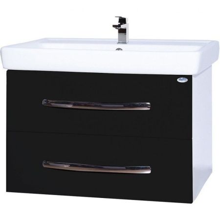 Тумба под раковину Bellezza Рокко 80 4635313670044 подвесная Черная Белая, артикул 4635313670044