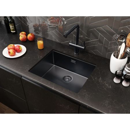 Кухонная мойка Grandex Aqua Optima 5011363, графит, артикул 5011363