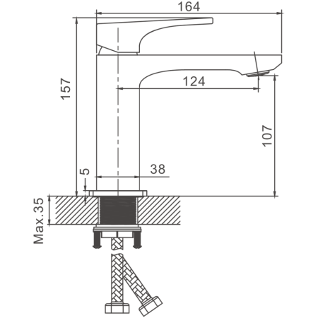 Смеситель для раковины BELZ цвет: хром (B10709), артикул B10709