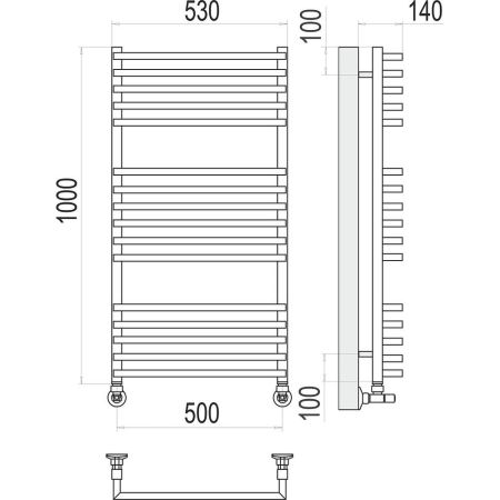 Полотенцесушитель водяной Terminus Берн П16 50х100, артикул 4670078513410