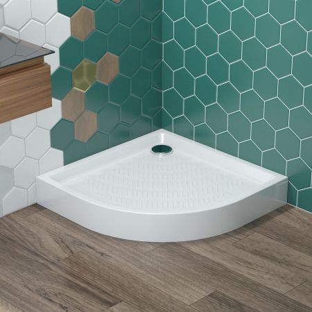 Комплект полукруглого душевого поддона с сифоном Lavinia Boho Rock 3707290S, 90 х 90 см, артикул 3707290S