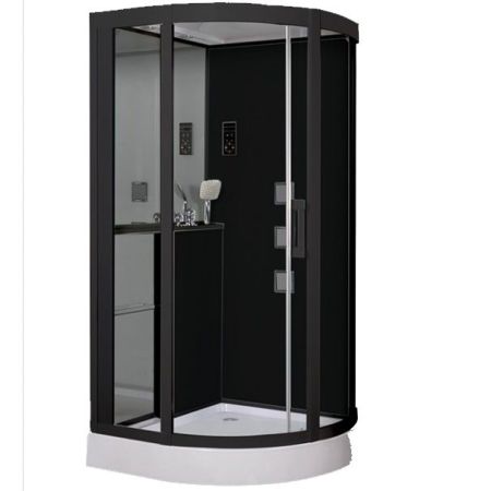 Душевая кабина Grossman GR-241 100x100 профиль Черный стекло прозрачное, артикул GR241