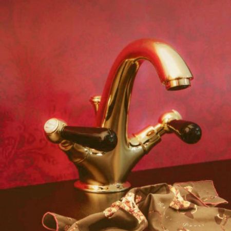 Bongio Mille Nuits Смеситель для раковины, цвет золото/черный фарфор