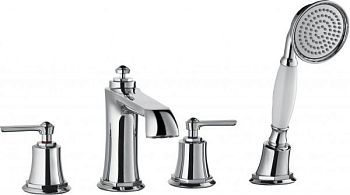 Смеситель на борт ванны с ручным выдвижным душем CEZARES LIBERTY-F-BVD4-01 арт. LIBERTY-BVD4-BR