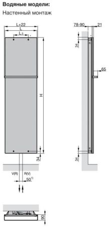 Водяной полотенцесушитель Zehnder Fina Bar FIP-180-060 Белый, артикул FIP-180-060