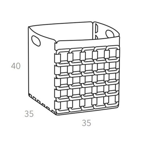 ADJ Корзина Geometria, 35x35xH40 см., цвет: белый/панна котта, артикул 3047.10/16
