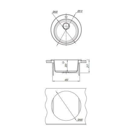 Кухонная мойка Dr. Gans ГАЛА 25.010.B0510.407, черный, артикул 25.010.B0510.407