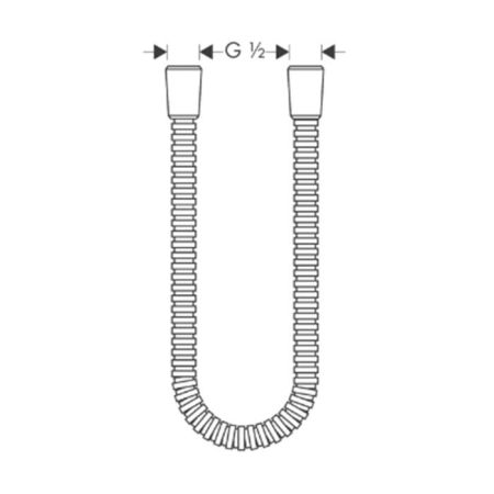 AX  Шланг для ручного душа, металлический 1,60 м, ½’, цвет: хром, артикул 28116000