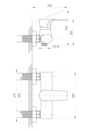 Смеситель для душа ПСМ-ПРОФСАН PSM-100-4 ЭЛИТ тип См-ДшОНРШл, артикул PSM-100-4