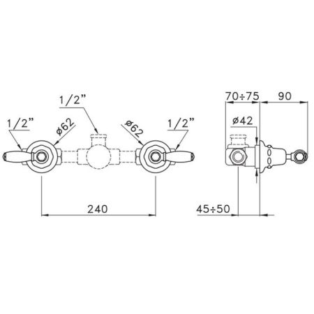 Stella Italica Leve Внешняя часть встраиваемого смесителя для душа 3292, цвет: хром, артикул IL 01300 CR00