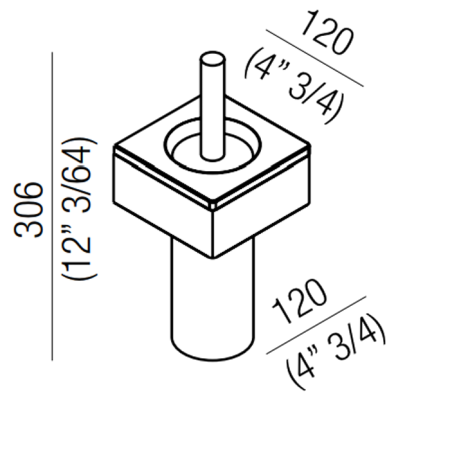 Agape 369 Туалетный ёршик, цвет: глянец, артикул A369215AZ