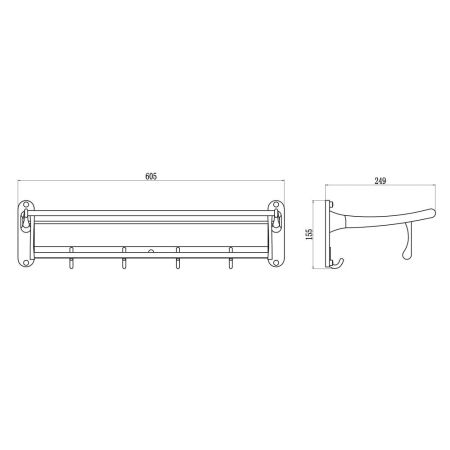 Полка для полотенец Savol S-005099Q, графит, артикул S-005099Q