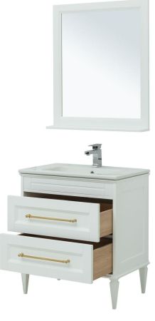 Мебель для ванной Aquanet Бостон М 80 белый (ручки золото, раковина Эйфория), артикул 00281191