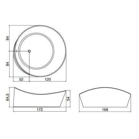 ANTONIO LUPI DUNE Ванна полувстраиваемая 1720х1680х645 мм., с нажимным донным клапаном, сифоном и гибким шлангом, Cristalplant, цвет белый, артикул DUNE2