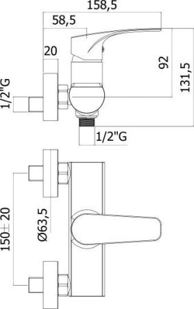 Смеситель для душа Paffoni Lime LM168CR, артикул LM168CR