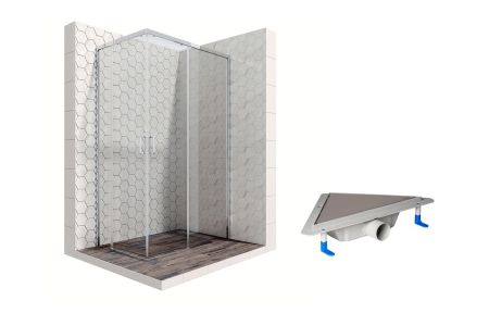 Душевой уголок Ambassador Queen 11011106R-ST4, прямоугольный, угловой трап, 120х80, артикул 11011106R-ST4