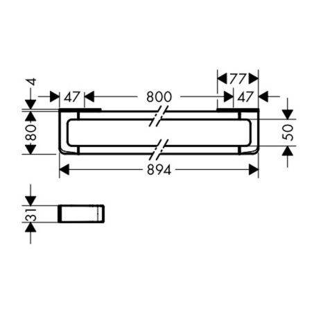 AX Universal Полотенцедержатель и рейлинг, наружный размер 894мм, цвет: хром, артикул 42833000