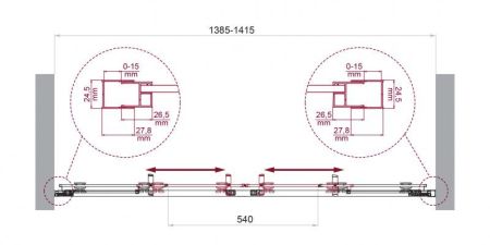 LUCE-BF-2-140-C-Cr Душевая дверь, артикул LUCE-BF-2-140-C-Cr