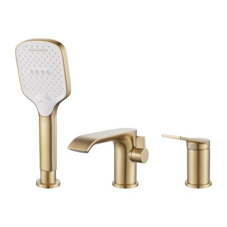 Смеситель на борт ванны Shevanik S4112G, золотой сатин, артикул S4112G