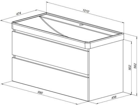 Тумба под раковину Aquanet Вега 2.0 100 мисти грин, артикул 00337957