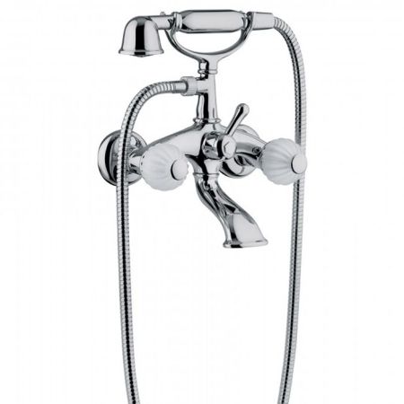 Bongio Rivoli Смеситель для ванны настенный. с ручным душем, цвет хром/cristallo 00