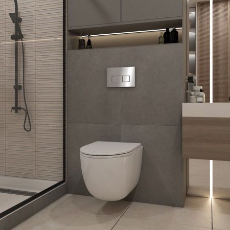 Клавиша смыва Maretti Umbria AC12UM-345, нержавеющая сталь, артикул AC12UM-345