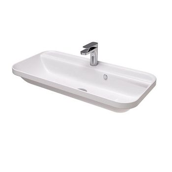 Hidra Gio,  встраиваемая прямоугольная раковина с закругленными краями 80x40x16,5h см, цвет белый глянцевый
