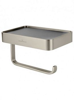 Держатель для туалетной бумаги с полкой WONZON & WOGHAND GRAFFITY, Брашированный никель (9366-BN)