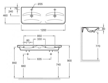 Раковина Jacob Delafon Replay 120 E4488-00 Белая, артикул E4488-00