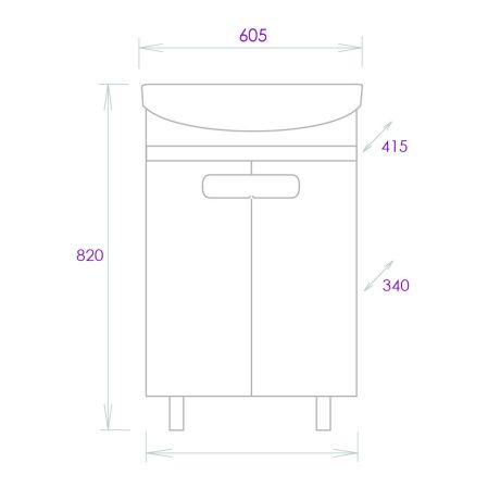 Тумба Onika Харпер 60 напольная, белая глянцевая (ум. Carina 60)