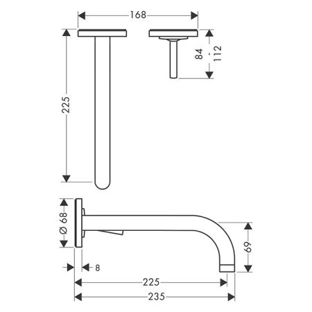 AX Uno² Смеситель для раковины , цвет полированное золото, артикул 38116990