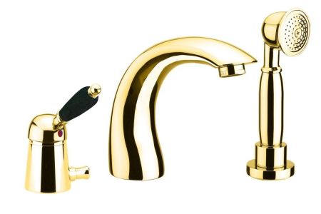 Смеситель на борт ванны Fiore IMPERIAL BLACK 89OO5105, золото, артикул 89OO5105