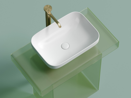 Умывальник чаша накладная прямоугольная (цвет Белый Матовый) Элемент (Element) 500x359x145мм, артикул CN6055MW