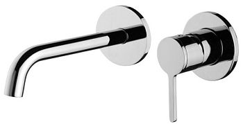 Emmevi Filobrass, встраиваемый в стену однорычажный (со стержнем) смеситель для раковины, без донного клапана, цвет черный матовый