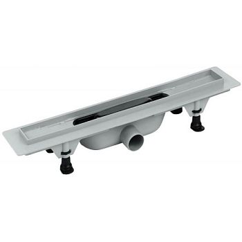 Пластиковый сливной канал с сеткой из нержавеющей стали 1, L = 390 мм, сухой клапан