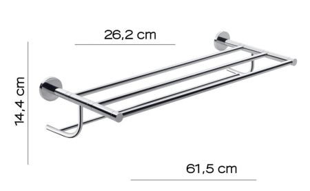 Gedy, полка для полотенец (61,5х26,2хh14,4), цвет хром, артикул FE35(13)