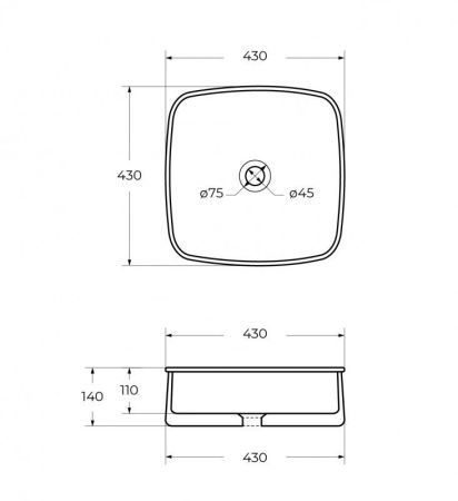 Раковина накладная керамическая CZR-6583, артикул CZR-6583