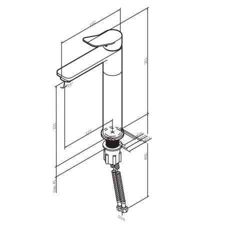 F85A92044 X-Joy, смеситель д/умывальника высокий, роз. золото, артикул F85A92044