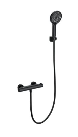 Смеситель для душа с термостатом WONZON & WOGHAND INN 3, Черный матовый (WW-B2012-A-MB), артикул WW-B2012-A-MB