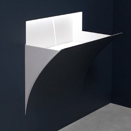 ANTONIO LUPI STRAPPOXL Раковина встраиваемая в стену 928х1014х513 мм, с подсветкой, смесителем, донным клап, сифоном и трансформат, Corian, цвет белый