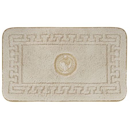 Коврик для ванной комнаты 70х140 см. логотип АФИНА, кремовый, окантовка золото, артикул 30773