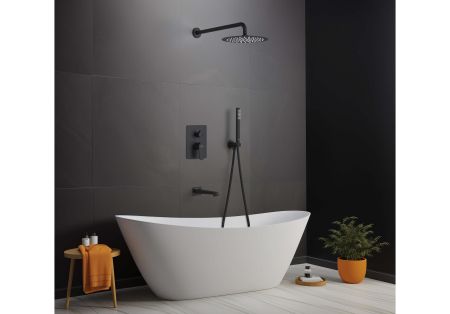 Set 4 в 1 душевой комплект AQUATEK, матовый черный AQ1273MB ОБЕРОН, артикул AQ1273MB